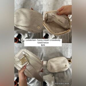 Lululemon Athletica Fuzzy Cream Crossbody Bag